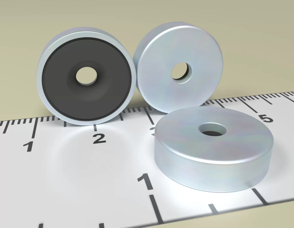 Holding POT HM 16 x 6,5/3,3 x 4,5 - Ferrite Magnet with countersunk  hole
