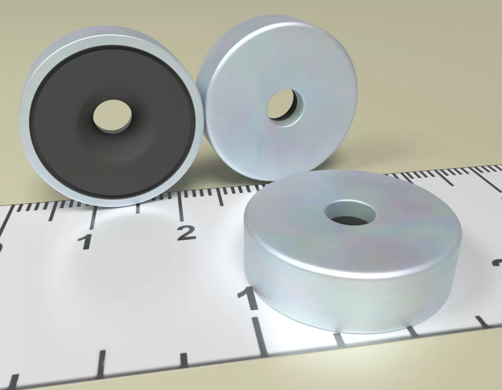 Holding POT HM 20 x 8,6/4,2 x 6 - Ferrite Magnet with countersunk  hole