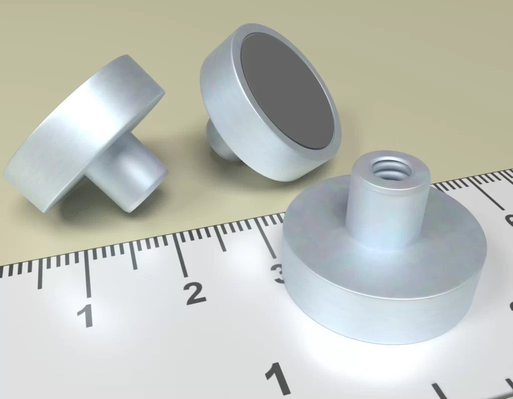 Holding POT HM 20x 6 Ferrite magnet with threaded-bush M4 Total Height 13