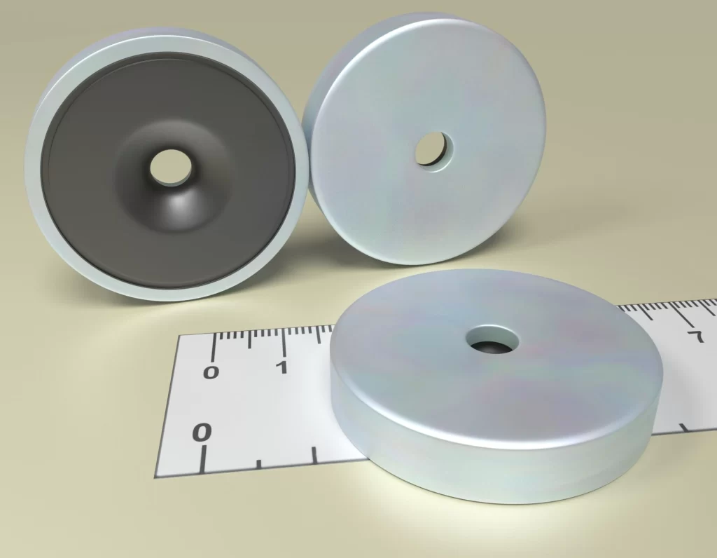 Haftmagnet HM 40 x 13/5,5 x 8 - Ferrite Dauermagnet mit kegelförmiger Senkung