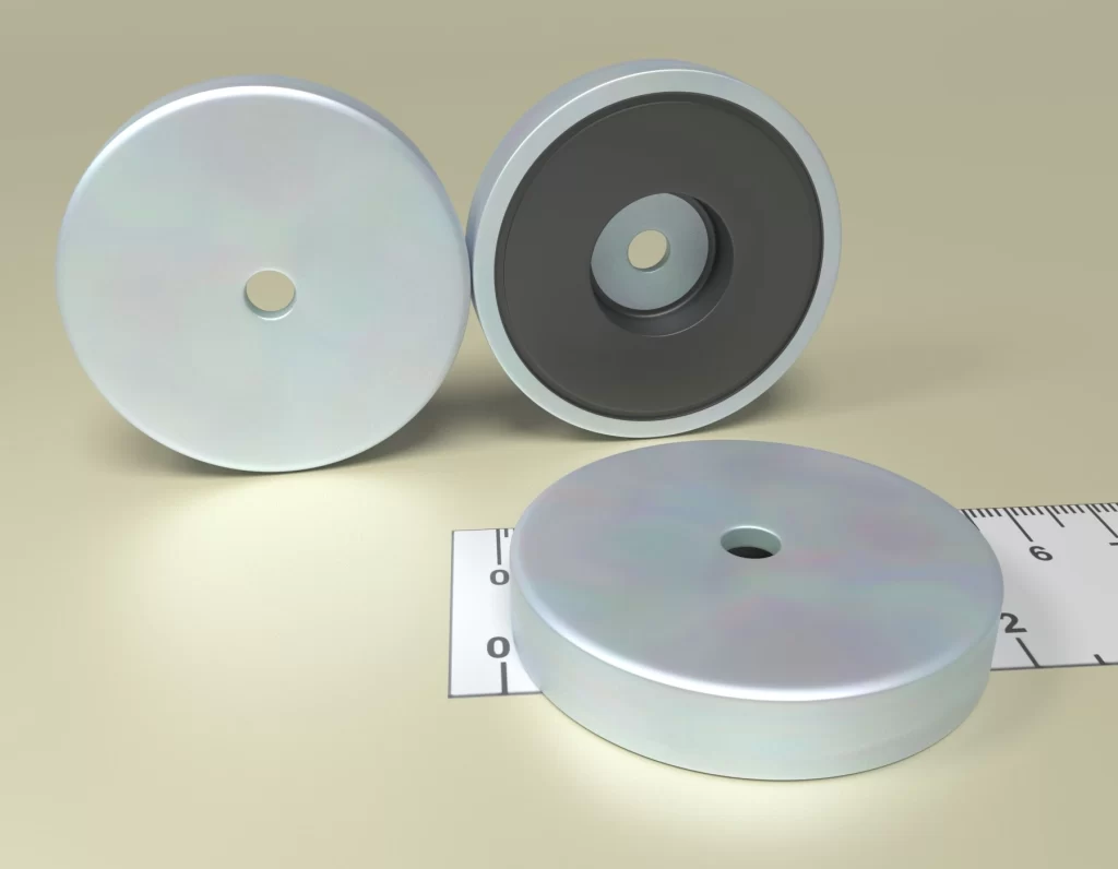 Holding POT HM 50 x 21 x 5,5 x 10 - Ferrite Magnet with cilidrical hole