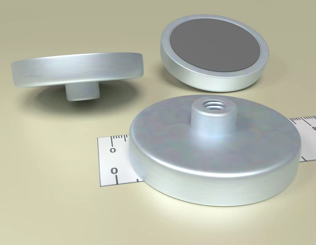Haftmagnet HM 57x 10.5 Ferrite Dauermagnet mit Gewindebuchse M8 Total Höhe 18