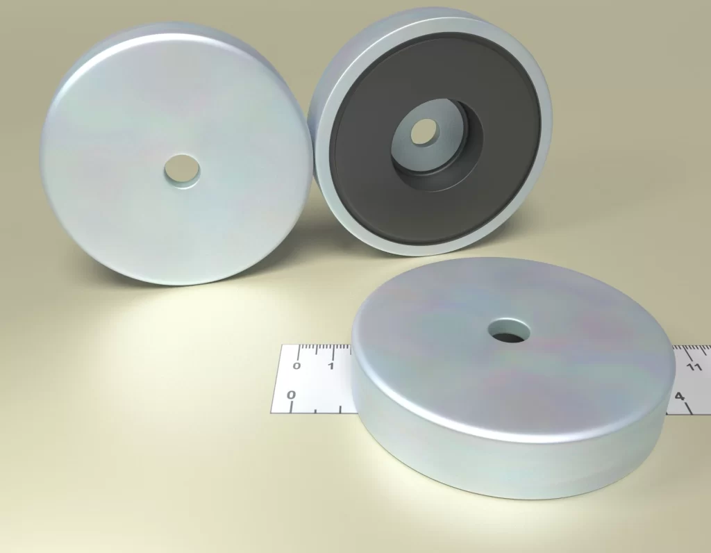 Holding POT HM 80 x 32 x 10,5 x 18 - Ferrite Magnet with cilidrical hole