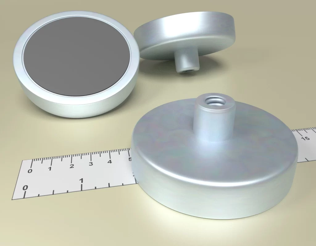 Holding POT HM 80x 18 Ferrite magnet with threaded-bush M10 Total Height 34