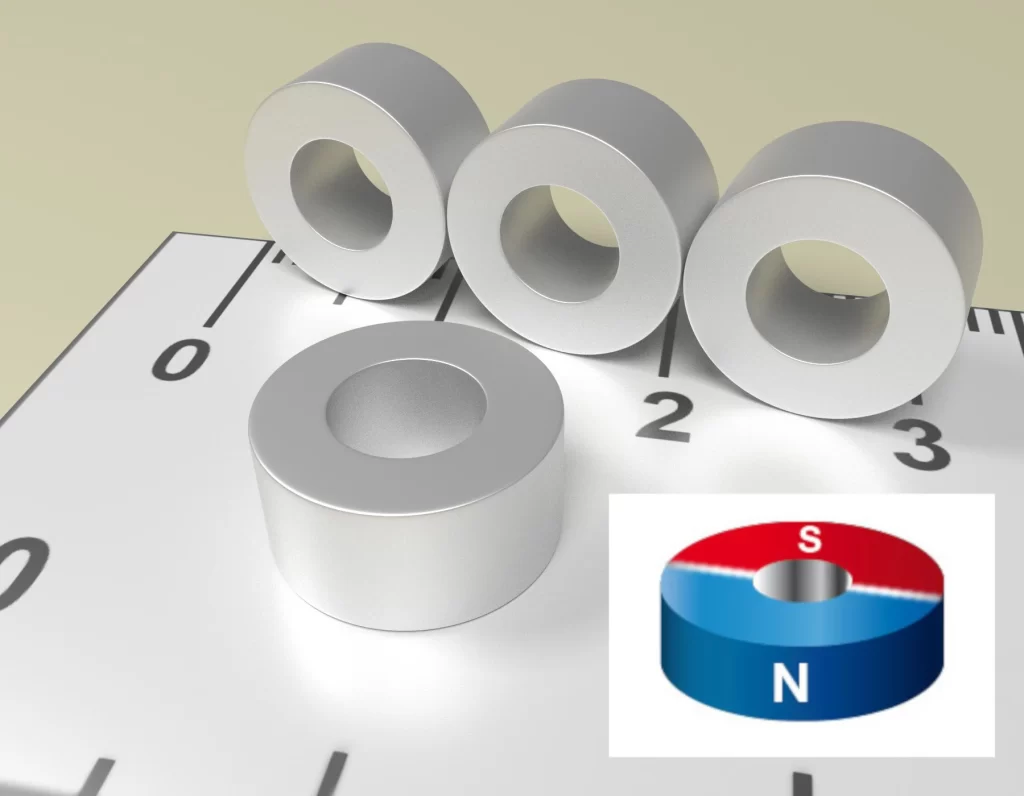 Neodym Ring Dauermagnet D10A x d5 x 5 / N35H - NdFeB