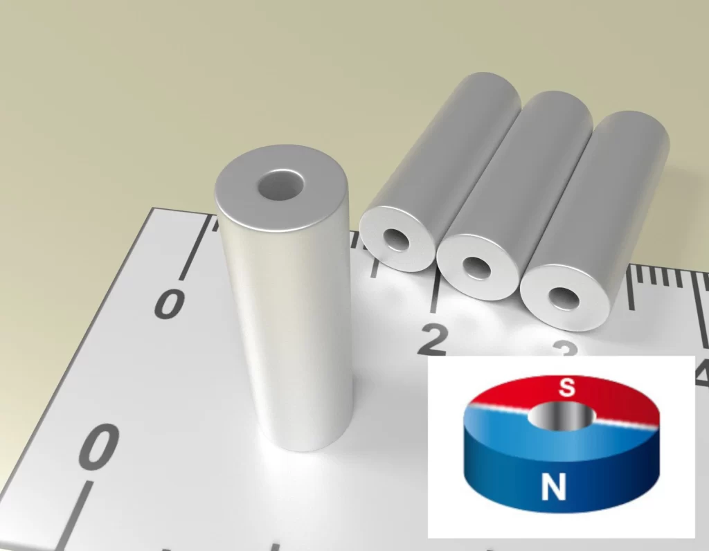 Neodym Ring Dauermagnet D6,5A x d2 x 20 / N38 - NdFeB