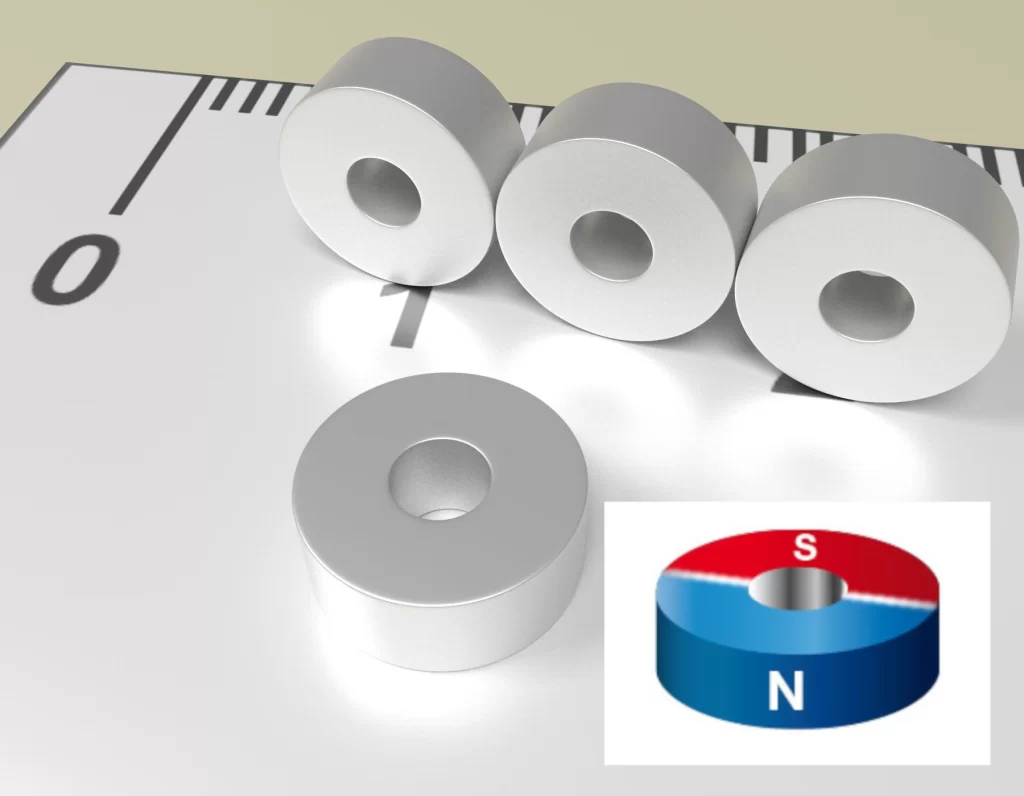 Neodym Ring Dauermagnet D6A x d2 x 2,5 / N38 - NdFeB