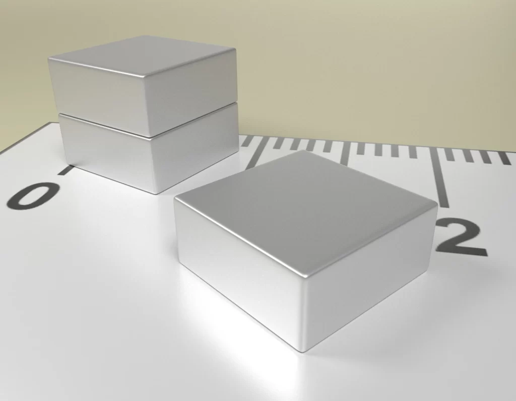 Neodymium Block Magnet 7,9 x 7,5 x 2,35 / N38H - NdFeB