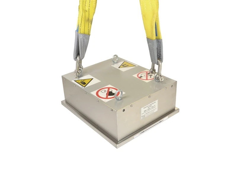Magnetic block for iron separation  MB 350X420X143 / F with cleanout plate