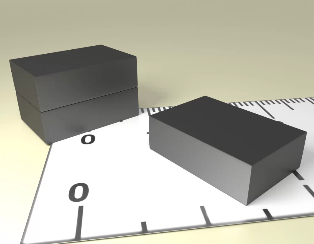 Block Dauermagnete Ferrite 16 x 14 x 4 / F30 Haltekraft Max. = 0.41 Kg. Axiale Magnetisierung [entlang der Höhe]