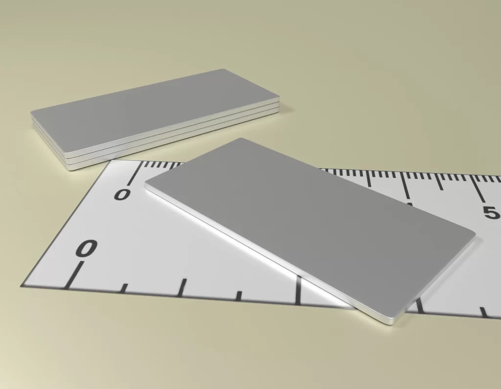 Neodym Quader Dauermagnet 40 x 20 x 1 / N38 - NdFeB